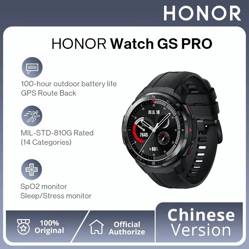 HONOR Watch GS Pro Ʈ ġ GPS  ȭ Ʈġ, 1.39 ġ 5ATM SpO2 ɹڼ ,  ƮϽ  ġ